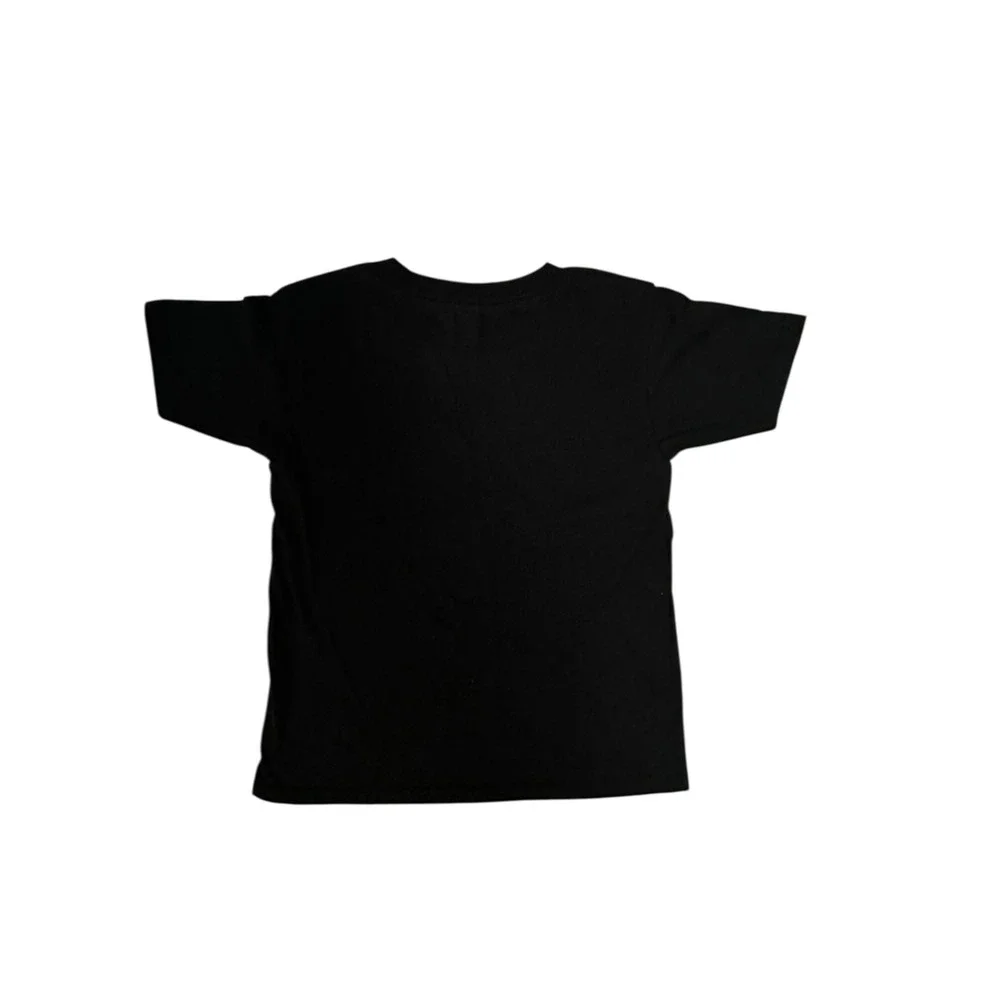 Black T-Shirt with Cute Bat Graphic Tee‎ Short Sleeve Kids Size 2